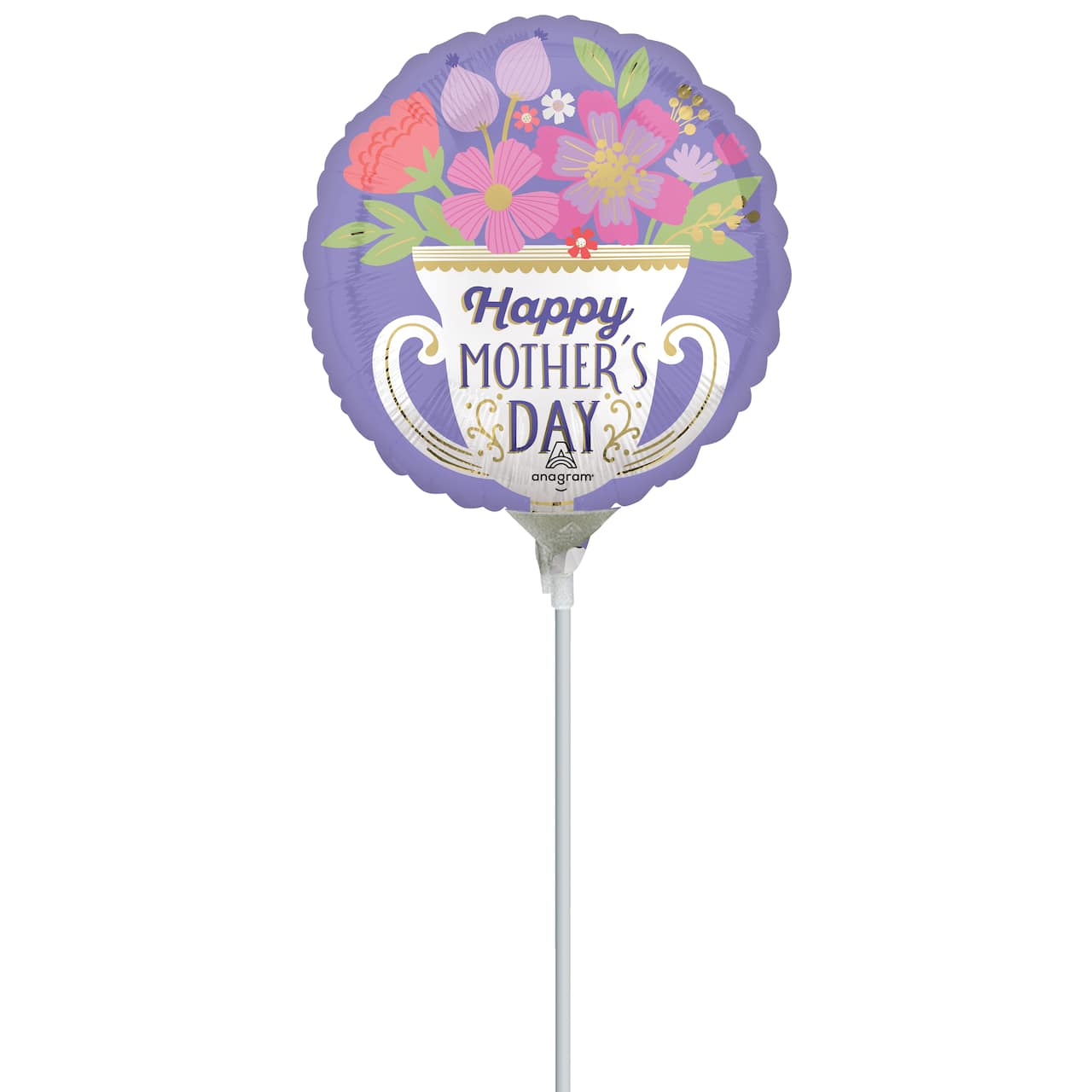 9" Happy Mom's Day Trophy Foil Stick Balloon